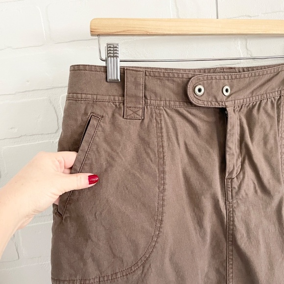Vintage Y2K Cargo Skirt Columbia Asymmetrical stitching details Floral Brown 12 - Picture 4 of 13